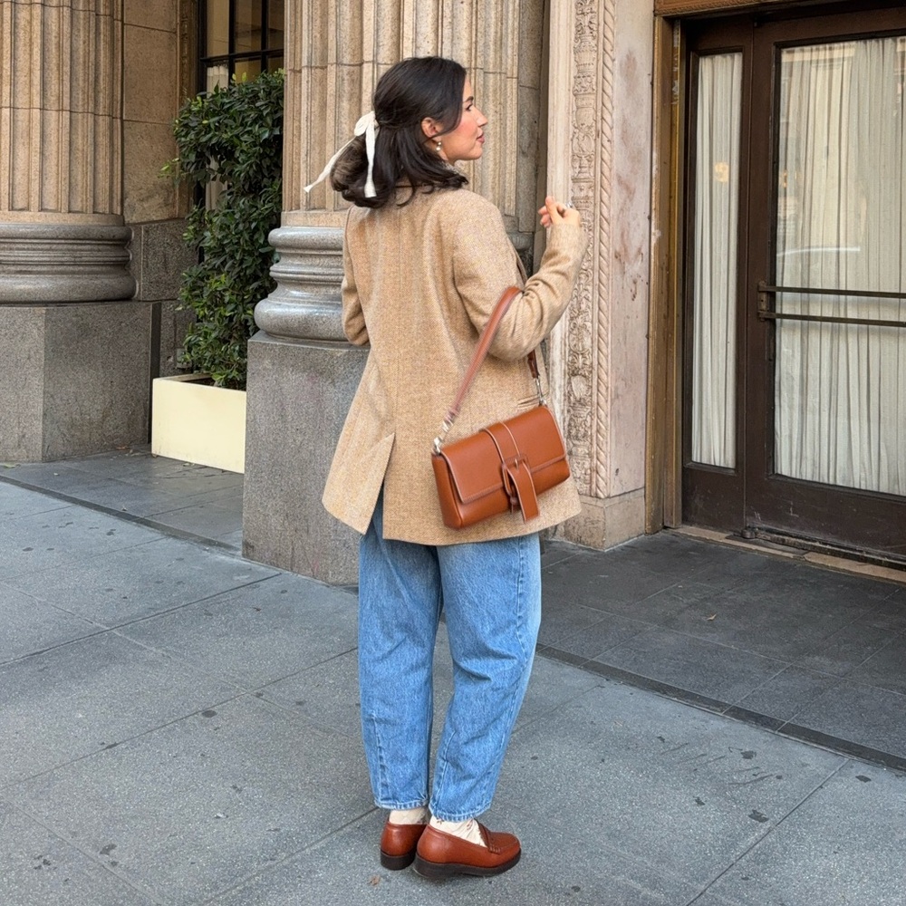 Sezane Brown Leather Penny Loafers - Picture 9 of 9